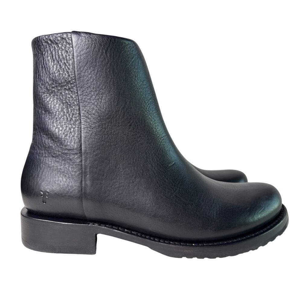 Frye Boot Veronica Inside Zip Ankle 6" Women's 9.5 M Black Leather Round Toe